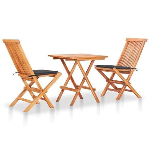 3-dijelni bistro set s antracit jastucima od masivne tikovine - Antracit 3 Cijena