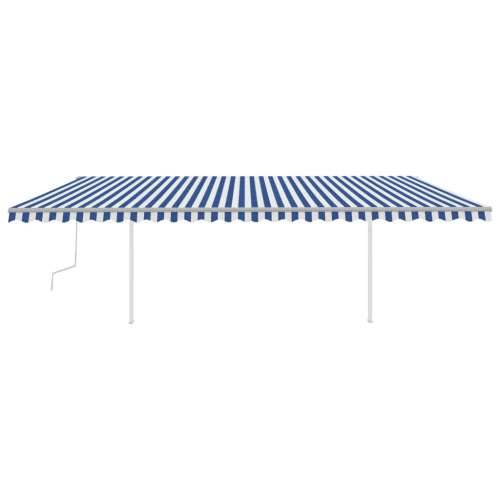 Tenda na ručno uvlačenje s LED svjetlom 6x3 m plavo-bijela - Plava i bijela 6 x 3 m 1 Cijena