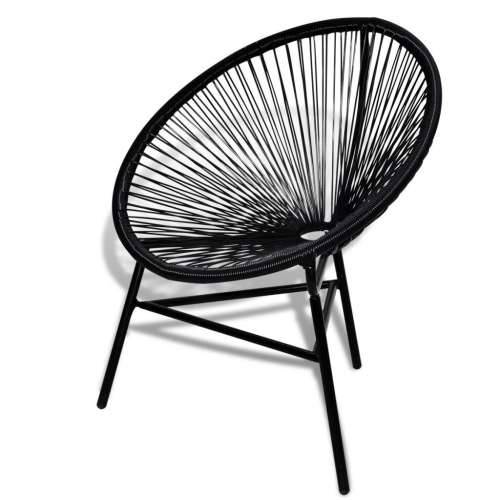 Vrtna okrugla stolica poliratan crna Cijena