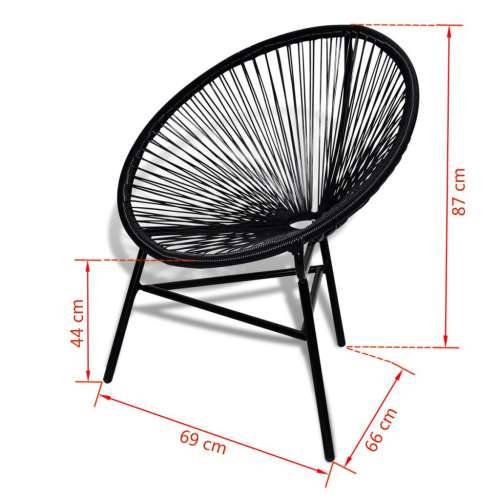 Vrtna okrugla stolica od poliratana crna Cijena