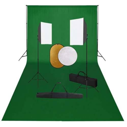 Fotografska oprema sa softboxovima, pozadinom i reflektorom - Zelena 600 x 300 cm 1 Cijena