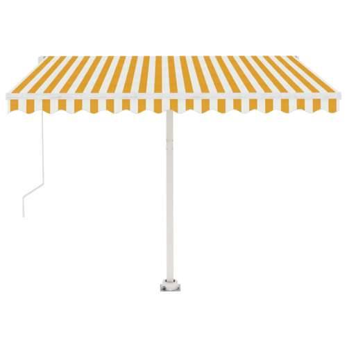 Tenda na ručno uvlačenje s LED svjetlom 350x250 cm žuto-bijela - Žuta i bijela 350 x 250 cm 1 Cijena