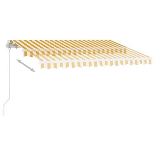 Tenda na ručno uvlačenje s LED svjetlom 350x250 cm žuto-bijela - Žuta i bijela 350 x 250 cm 1 Cijena
