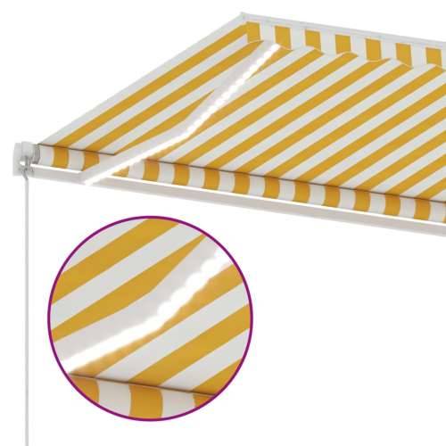 Tenda na ručno uvlačenje s LED svjetlom 350x250 cm žuto-bijela - Žuta i bijela 350 x 250 cm 1 Cijena