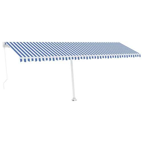 Tenda na ručno uvlačenje s LED svjetlom 600x300 cm plavo-bijela Cijena