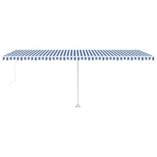 Tenda na ručno uvlačenje s LED svjetlom 600x300 cm plavo-bijela - Plava i bijela 600 x 300 cm 1 Cijena