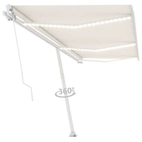 Tenda na ručno uvlačenje s LED svjetlima 600 x 300 cm krem - Krema 600 x 300 cm 1 Cijena