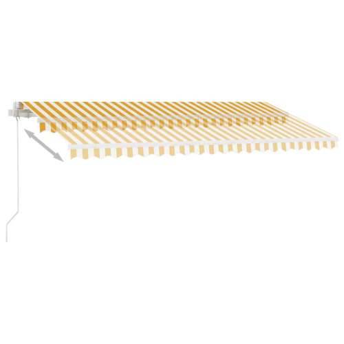 Tenda na ručno uvlačenje s LED svjetlima 450x350 cm žuto-bijela - Žuta i bijela 450 x 350 cm 1 Cijena