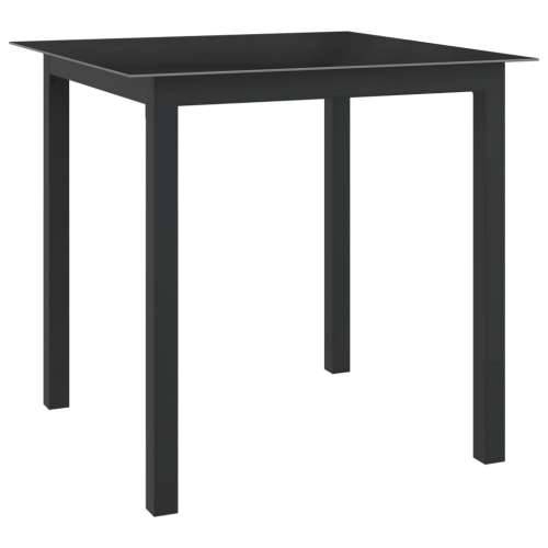 Vrtni stol crni 80 x 80 x 74 cm od aluminija i stakla Cijena