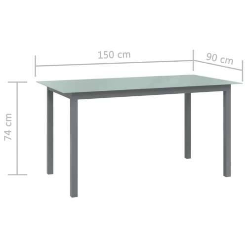 Vrtni stol svjetlosivi 150 x 90 x 74 cm od aluminija i stakla Cijena