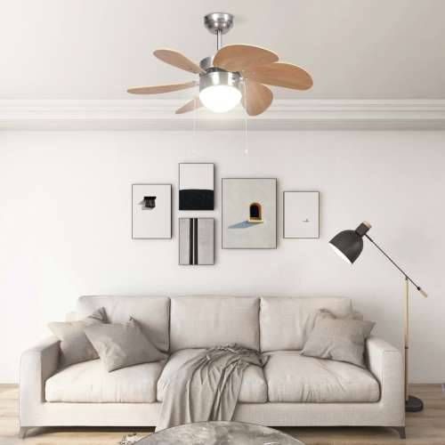 Stropni ventilator sa svjetlom 76 cm svjetlosmeđi Cijena