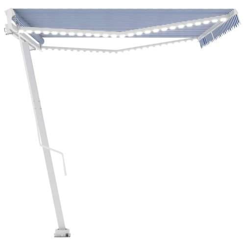 Tenda na ručno uvlačenje LED 500 x 350 cm plavo-bijela - Plava i bijela 500 x 350 cm 1 Cijena