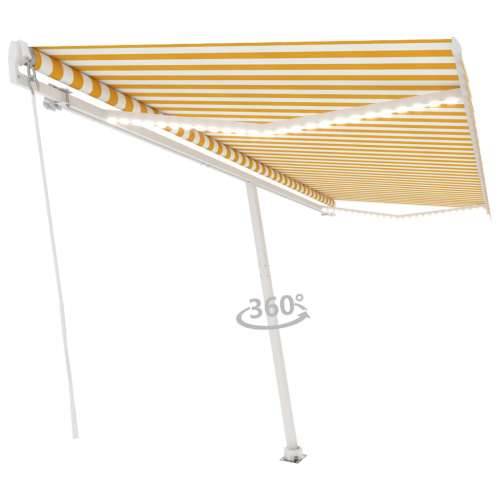 Tenda na ručno uvlačenje s LED svjetlom 500x350 cm žuto-bijela Cijena