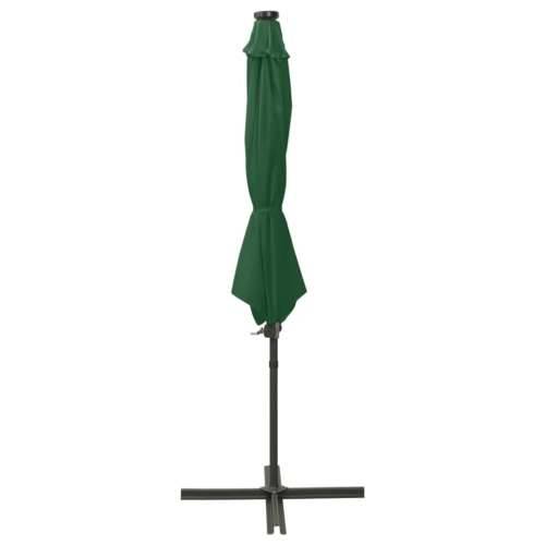 Konzolni vrtni suncobran sa stupom i LED svjetlom 300 cm zeleni - Zelena 1 Cijena