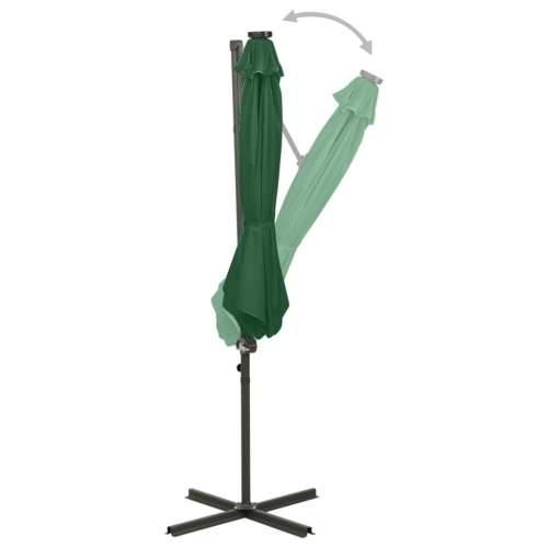 Konzolni vrtni suncobran sa stupom i LED svjetlom 300 cm zeleni - Zelena 1 Cijena