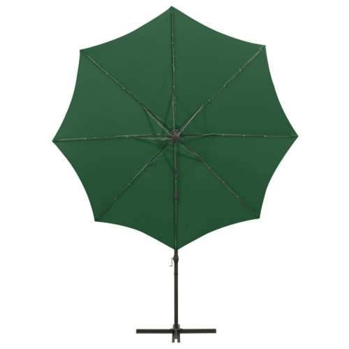 Konzolni vrtni suncobran sa stupom i LED svjetlom 300 cm zeleni - Zelena 1 Cijena