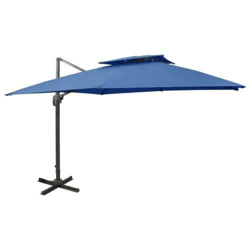 Konzolni vrtni suncobran s dvostrukim vrhom 300 x 300 cm azurni - azurnoplava 300 x 300 cm 1 Cijena