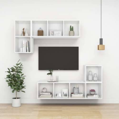 Zidni TV ormarić bijeli 37 x 37 x 142,5 cm konstruirano drvo - Bijela 1 142.5 cm Cijena