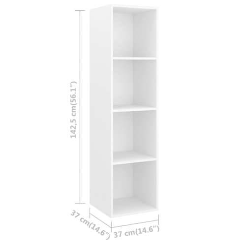 Zidni TV ormarić bijeli 37 x 37 x 142,5 cm konstruirano drvo - Bijela 1 142.5 cm Cijena