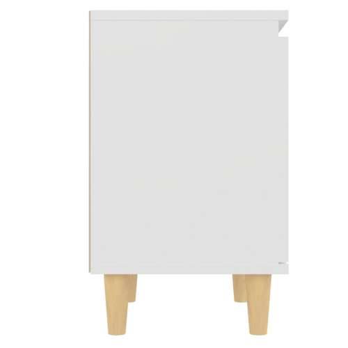 Noćni ormarić s nogama od masivnog drva bijeli 40 x 30 x 50 cm - Bijela 1 Cijena