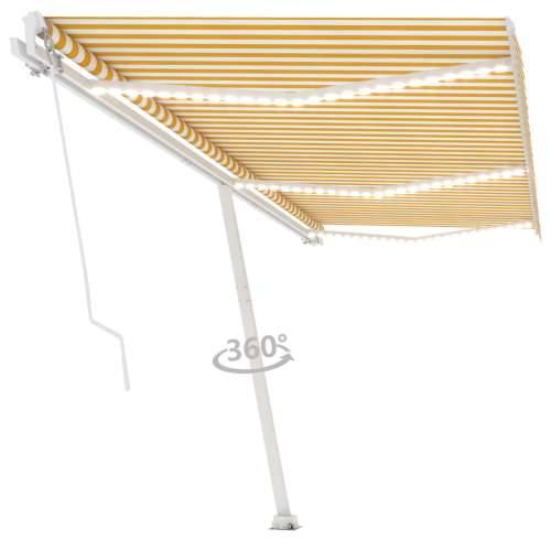 Tenda na ručno uvlačenje s LED svjetlom 600x300 cm žuto-bijela Cijena