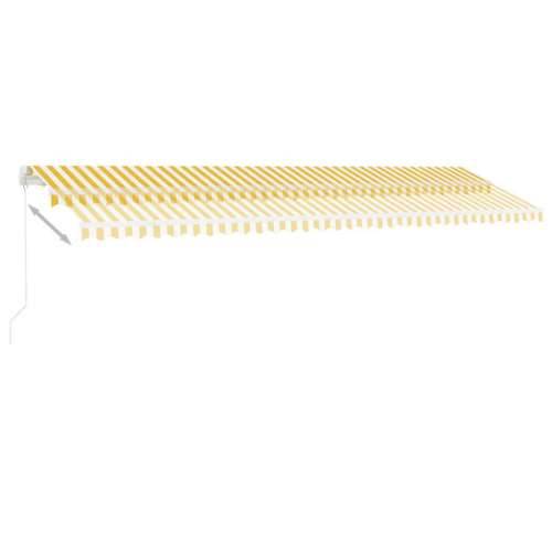 Tenda na ručno uvlačenje s LED svjetlom 600x300 cm žuto-bijela - Žuta i bijela 600 x 300 cm 1 Cijena