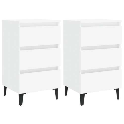 805906 Bed Cabinet with Metal Legs 2 pcs White 40x35x69 cm Cijena