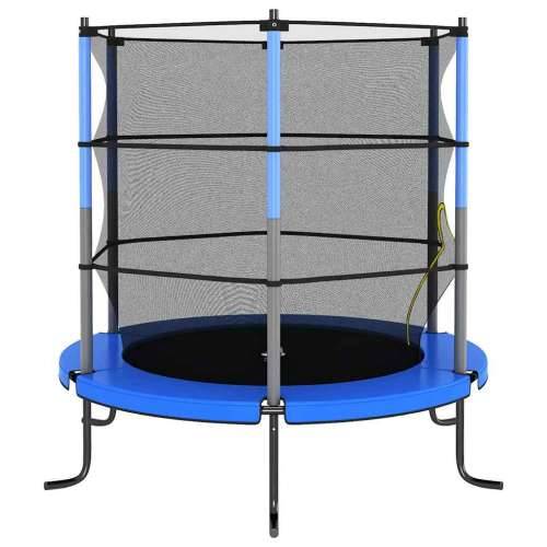 Trampolin sa sigurnosnom mrežom okrugli 140 x 160 cm plavi - Plava 1 Cijena