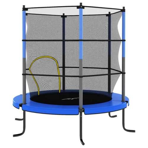 Trampolin sa sigurnosnom mrežom okrugli 140 x 160 cm plavi - Plava 1 Cijena