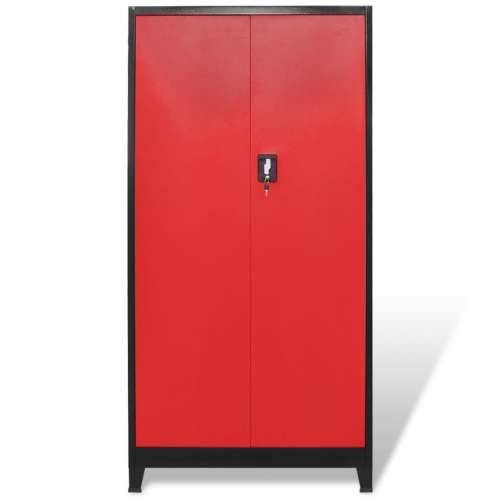 Ormar za alat s kutijom čelični 90 x 40 x 180 cm crveno-crni  Cijena