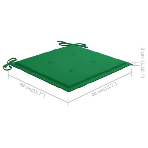 3-dijelni bistro set sa zelenim jastucima od masivne tikovine Cijena