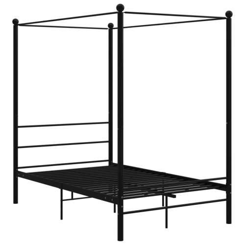 Okvir za krevet s nadstrešnicom crni metalni 140 x 200 cm  - Crna 140 x 200 cm Cijena
