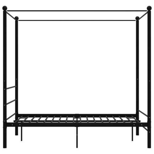 Okvir za krevet s nadstrešnicom crni metalni 140 x 200 cm  - Crna 140 x 200 cm Cijena