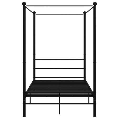Okvir za krevet s nadstrešnicom crni metalni 140 x 200 cm  - Crna 140 x 200 cm Cijena