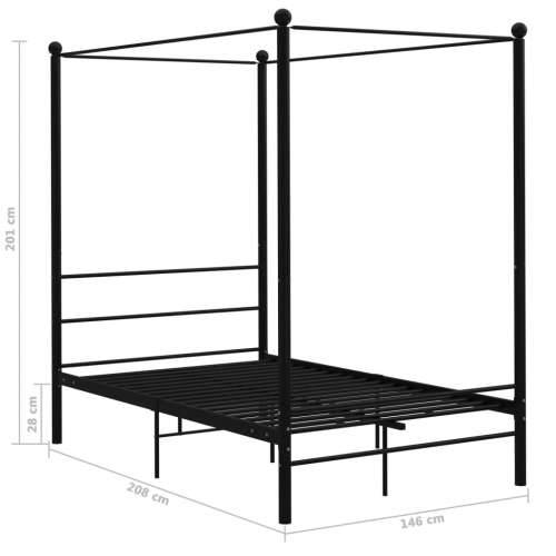 Okvir za krevet s nadstrešnicom crni metalni 140 x 200 cm  - Crna 140 x 200 cm Cijena