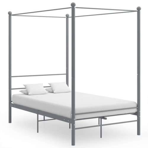 Okvir za krevet s nadstrešnicom sivi metalni 140 x 200 cm  - Siva 140 x 200 cm Cijena