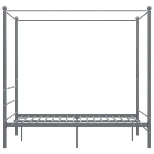 Okvir za krevet s nadstrešnicom sivi metalni 140 x 200 cm  - Siva 140 x 200 cm Cijena
