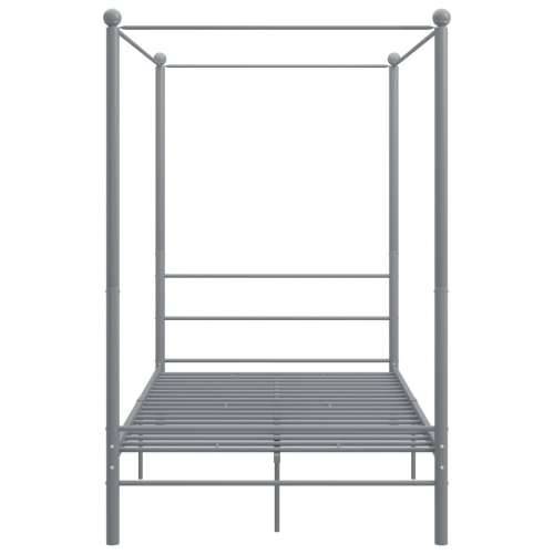 Okvir za krevet s nadstrešnicom sivi metalni 140 x 200 cm  - Siva 140 x 200 cm Cijena