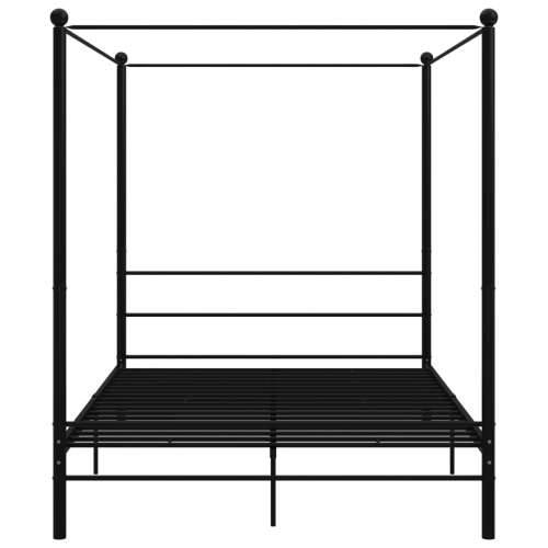 Okvir za krevet s nadstrešnicom crni metalni 160 x 200 cm  - Crna 160 x 200 cm Cijena