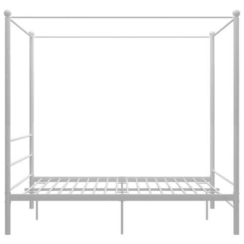 Okvir za krevet s nadstrešnicom bijeli metalni 160 x 200 cm  Bijela 160 x 200 cm Cijena
