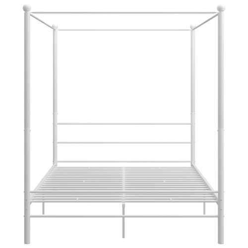 Okvir za krevet s nadstrešnicom bijeli metalni 160 x 200 cm  Bijela 160 x 200 cm Cijena