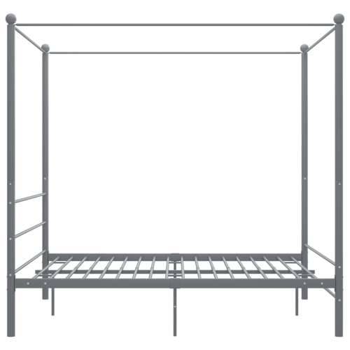 Okvir za krevet s nadstrešnicom sivi metalni 160 x 200 cm  - Siva 160 x 200 cm Cijena