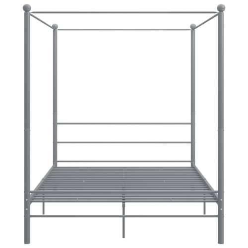 Okvir za krevet s nadstrešnicom sivi metalni 160 x 200 cm  - Siva 160 x 200 cm Cijena