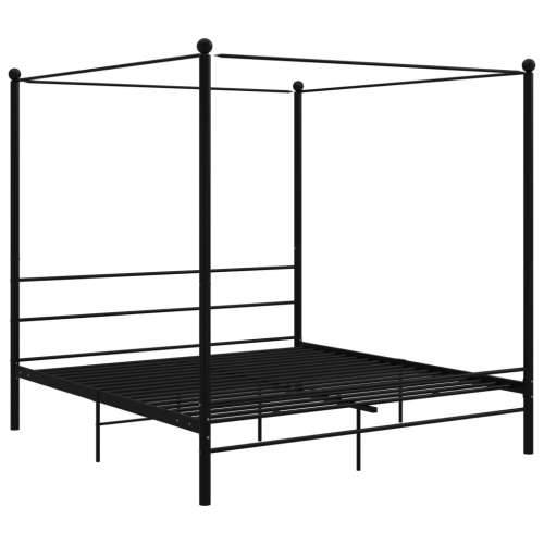 Okvir za krevet s nadstrešnicom crni metalni 180 x 200 cm  Crna 180 x 200 cm Cijena