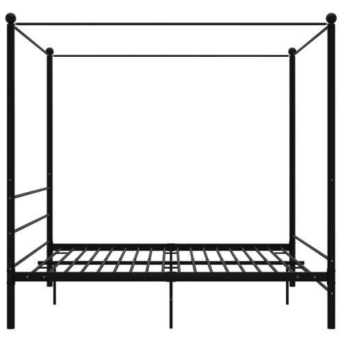 Okvir za krevet s nadstrešnicom crni metalni 180 x 200 cm  Crna 180 x 200 cm Cijena