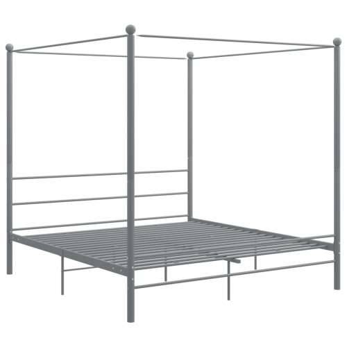 Okvir za krevet s nadstrešnicom sivi metalni 180 x 200 cm  - Siva 180 x 200 cm Cijena