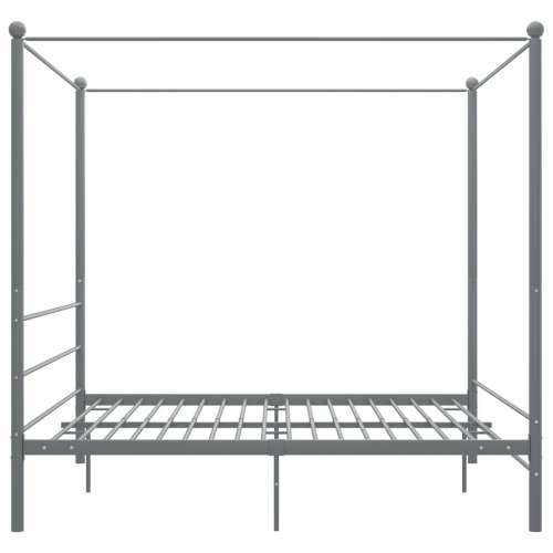 Okvir za krevet s nadstrešnicom sivi metalni 180 x 200 cm  - Siva 180 x 200 cm Cijena
