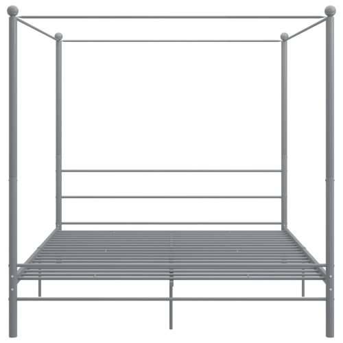 Okvir za krevet s nadstrešnicom sivi metalni 180 x 200 cm  - Siva 180 x 200 cm Cijena