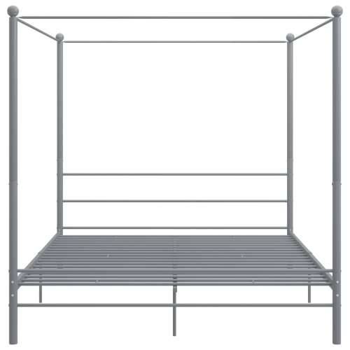 Okvir za krevet s nadstrešnicom sivi metalni 200 x 200 cm  - Siva 200 x 200 cm Cijena