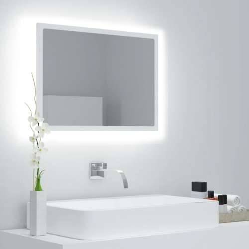 LED kupaonsko ogledalo bijelo 60 x 8,5 x 37 cm akrilno
